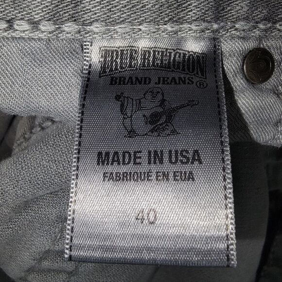 True Religion men's Geno Cut-Off gray denim shorts size 40 - Picture 8 of 11